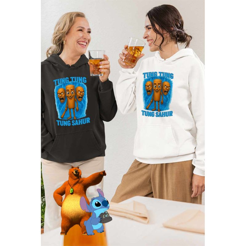 Fashion, accesorii si bijuterii - Femei - Imbracaminte femei - Hanorace femei - Hanorac Femei Tung Tung Tung Sahur Brainrot Meme, alb, marime 3XL - Infinity.ro