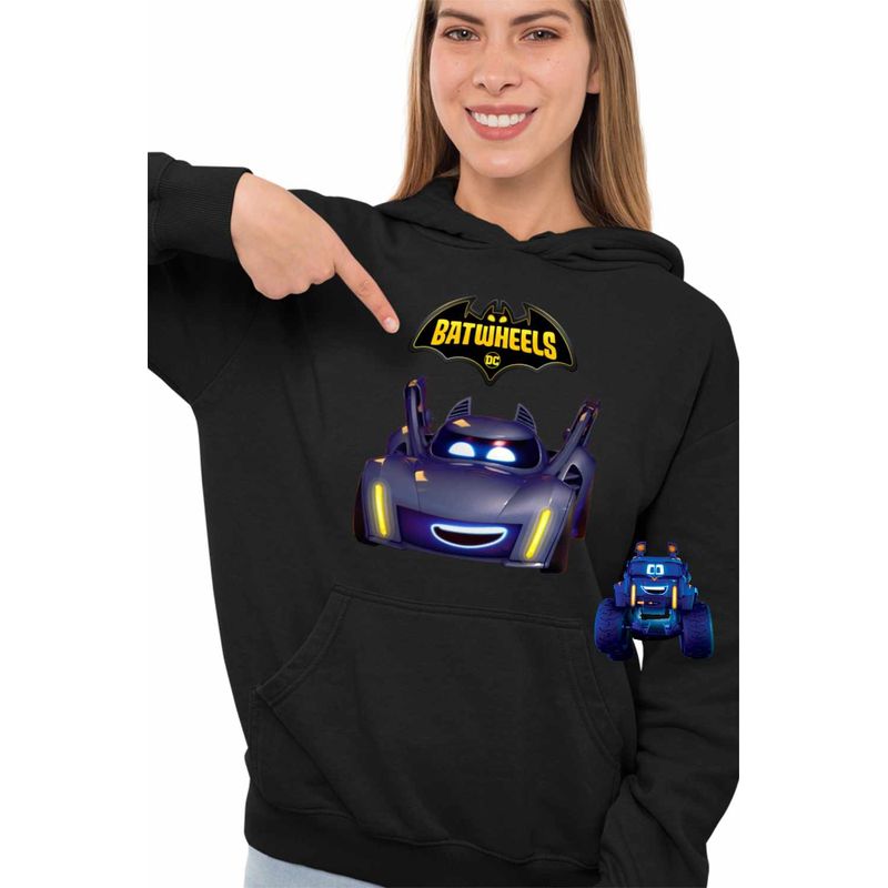 Fashion, accesorii si bijuterii - Femei - Imbracaminte femei - Hanorace femei - Hanorac Femei Batwheels Batmobil Bam Batman Batroti Masini, negru, marime XL - Infinity.ro