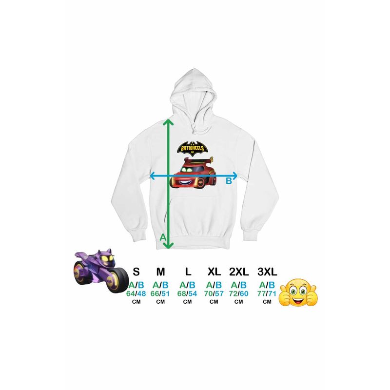 Fashion, accesorii si bijuterii - Femei - Imbracaminte femei - Hanorace femei - Hanorac Femei Batwheels Redbird Batroti Robin Desene Masini, alb, marime L - Infinity.ro
