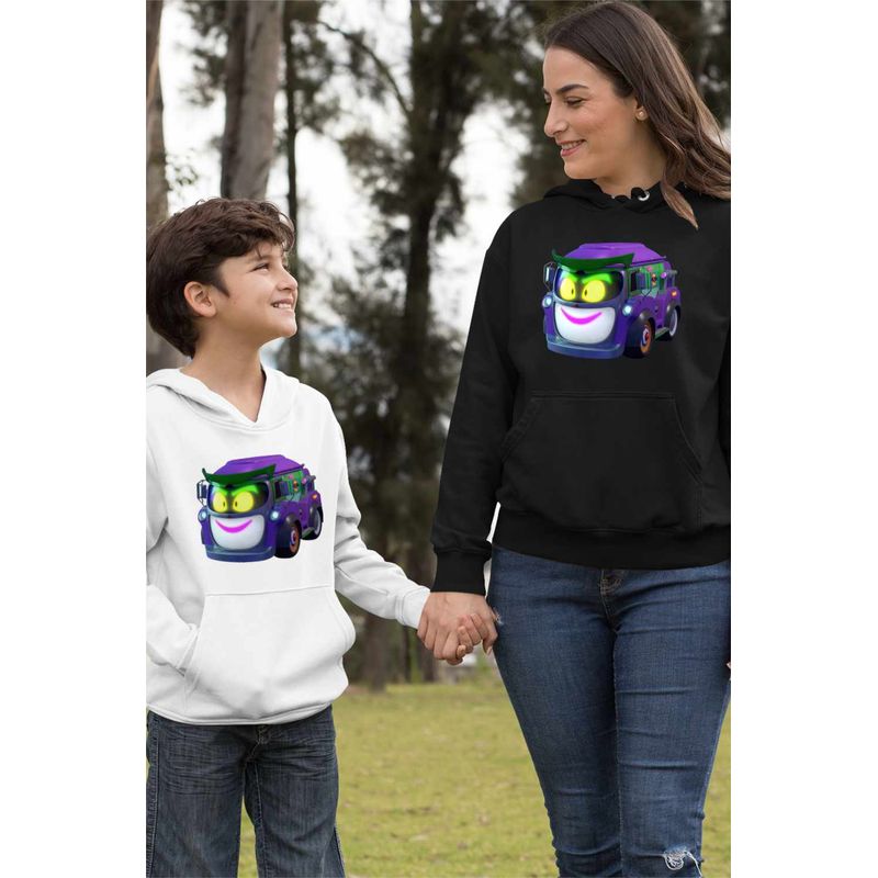Fashion, accesorii si bijuterii - Femei - Imbracaminte femei - Hanorace femei - Hanorac Femei Batwheels Prank Joker Masina Batroti Desene Animate Masini, negru, marime XL - Infinity.ro