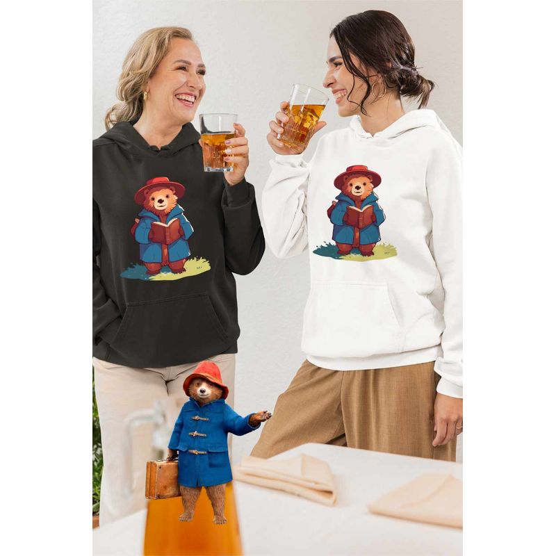 Fashion, accesorii si bijuterii - Femei - Imbracaminte femei - Hanorace femei - Hanorac Femei Paddington Peru Urs Palarie, alb, marime 3XL - Infinity.ro