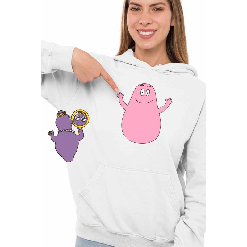 Fashion, accesorii si bijuterii - Femei - Imbracaminte femei - Hanorace femei - Hanorac Femei Barbapapa Desene Animate, alb, marime S - Infinity.ro