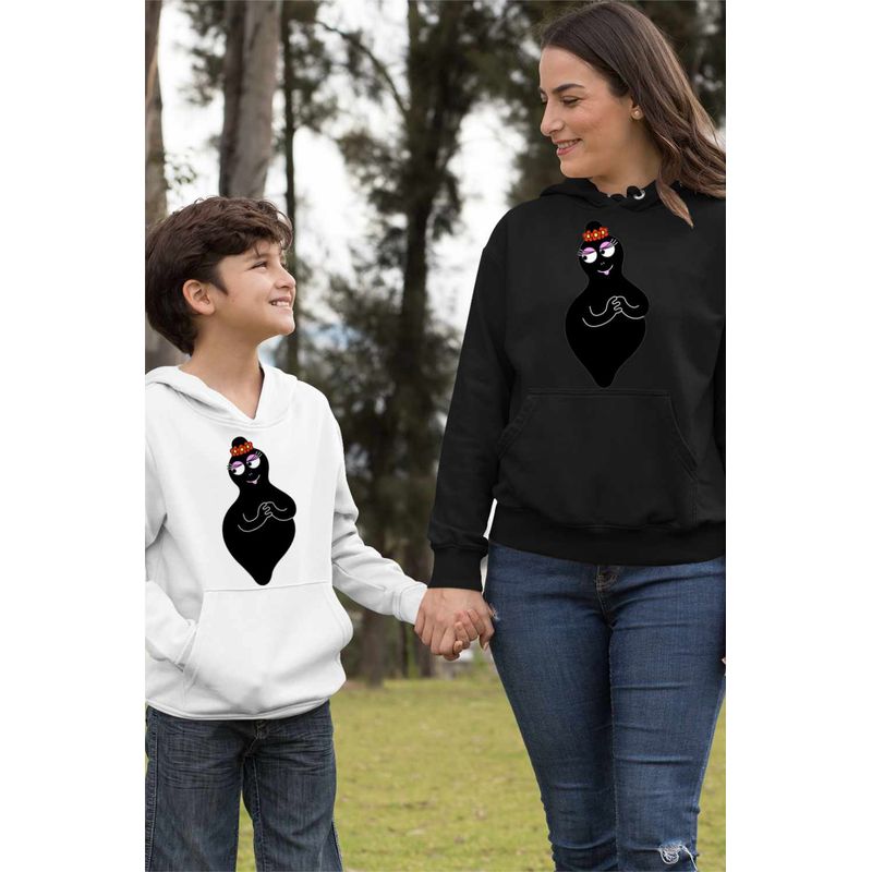Fashion, accesorii si bijuterii - Femei - Imbracaminte femei - Hanorace femei - Hanorac Femei Barbamama Barbapapa, negru, marime 2XL - Infinity.ro