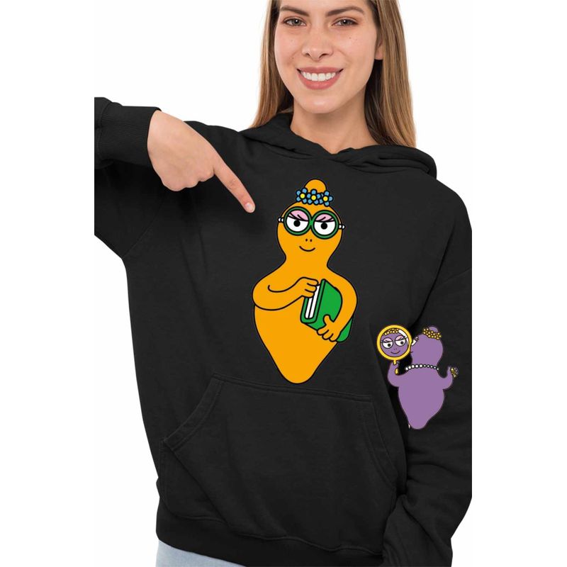 Fashion, accesorii si bijuterii - Femei - Imbracaminte femei - Hanorace femei - Hanorac Femei Barbalib Barbapapa Nerd Barbaletta, negru, marime 2XL - Infinity.ro