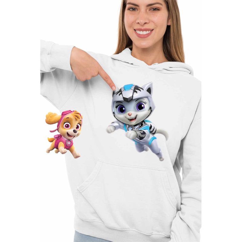 Fashion, accesorii si bijuterii - Femei - Imbracaminte femei - Hanorace femei - Hanorac Femei Paw Patrol Cat Pack Rory Patrula Catelusilor, alb, marime XL - Infinity.ro