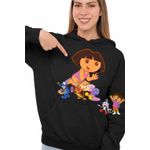 Fashion, accesorii si bijuterii - Femei - Imbracaminte femei - Hanorace femei - Hanorac Femei Dora Explorer Broscuta Greier Melc Nisip, negru, marime XL - Infinity.ro