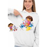 Fashion, accesorii si bijuterii - Femei - Imbracaminte femei - Hanorace femei - Hanorac Femei Dora Strumfii Bucatarul Rusinosul Hotomanul, alb, marime M - Infinity.ro