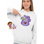 Fashion, accesorii si bijuterii - Femei - Imbracaminte femei - Hanorace femei - Hanorac Femei Dora Explorer Ghiozdan Harta Actiune, alb, marime 2XL - Infinity.ro