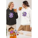 Fashion, accesorii si bijuterii - Femei - Imbracaminte femei - Hanorace femei - Hanorac Femei Dora Explorer Ghiozdan Harta Actiune, alb, marime 2XL - Infinity.ro