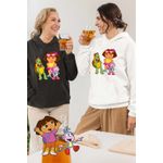 Fashion, accesorii si bijuterii - Femei - Imbracaminte femei - Hanorace femei - Hanorac Femei Dora Exploratoarea Franklin Explorer Maimuta, alb, marime 3XL - Infinity.ro