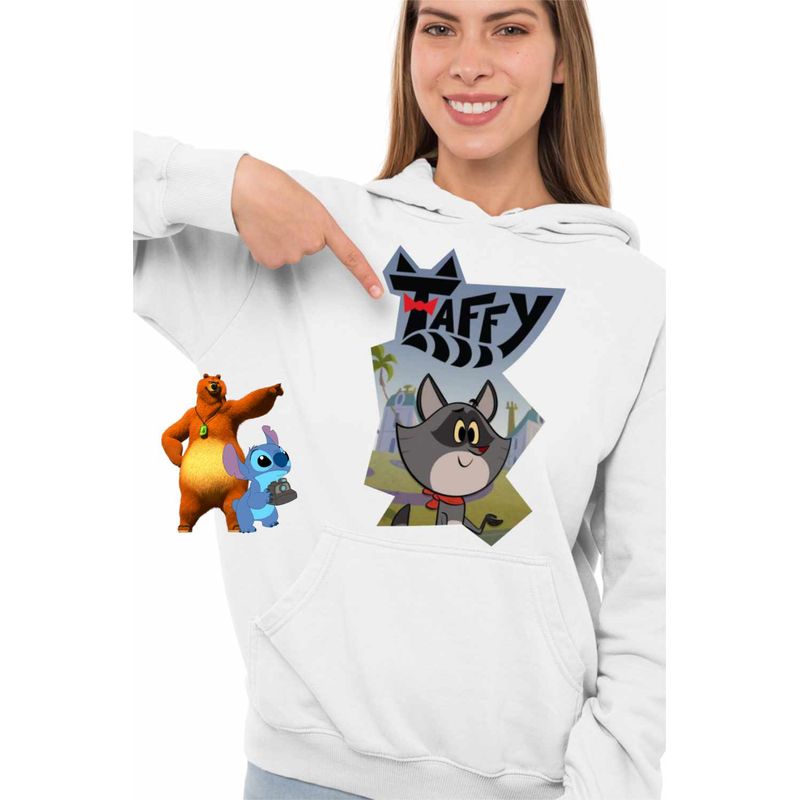 Fashion, accesorii si bijuterii - Femei - Imbracaminte femei - Hanorace femei - Hanorac Femei Ratonul Taffy Castel, alb, marime M - Infinity.ro