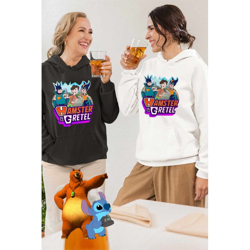 Fashion, accesorii si bijuterii - Femei - Imbracaminte femei - Hanorace femei - Hanorac Femei Kevin Grant Gomez Hamster Gretel, alb, marime 2XL - Infinity.ro