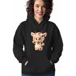 Fashion, accesorii si bijuterii - Femei - Imbracaminte femei - Hanorace femei - Hanorac Femei Labubu Milka Cow, negru, marime S - Infinity.ro