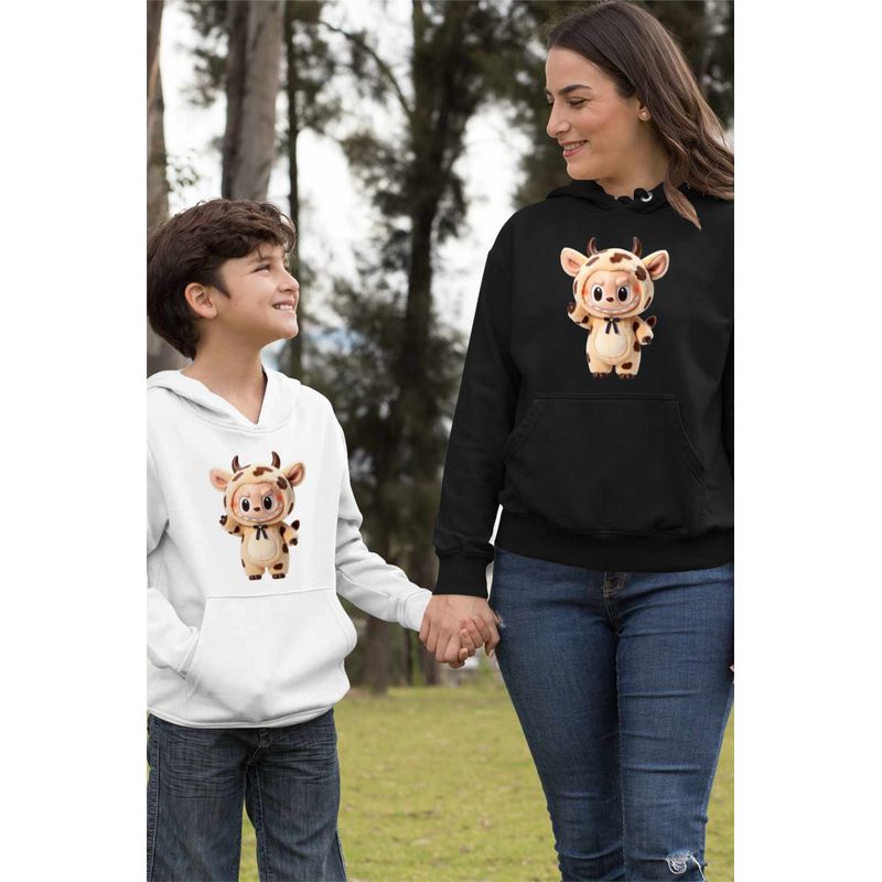 Fashion, accesorii si bijuterii - Femei - Imbracaminte femei - Hanorace femei - Hanorac Femei Labubu Milka Cow, negru, marime S - Infinity.ro