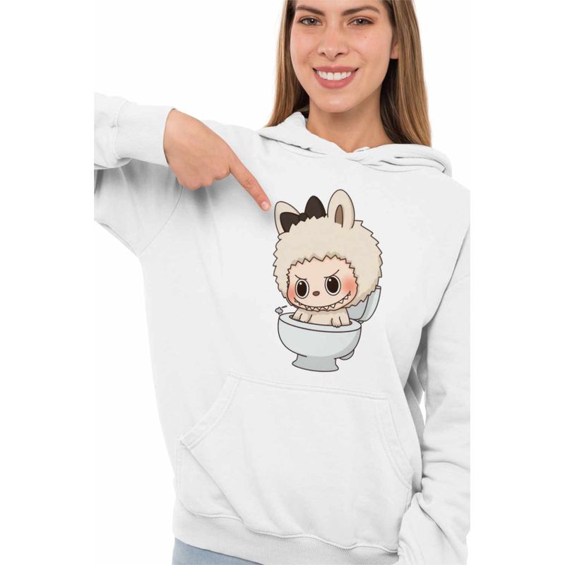 Fashion, accesorii si bijuterii - Femei - Imbracaminte femei - Hanorace femei - Hanorac Femei Labubu Skibidi Toilet, alb, marime 3XL - Infinity.ro
