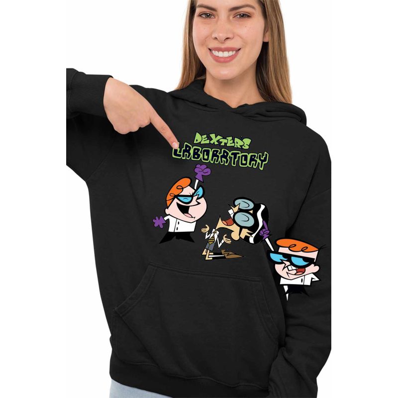 Fashion, accesorii si bijuterii - Femei - Imbracaminte femei - Hanorace femei - Hanorac Femei Dexters Laboratory Mandark Victorie, negru, marime S - Infinity.ro