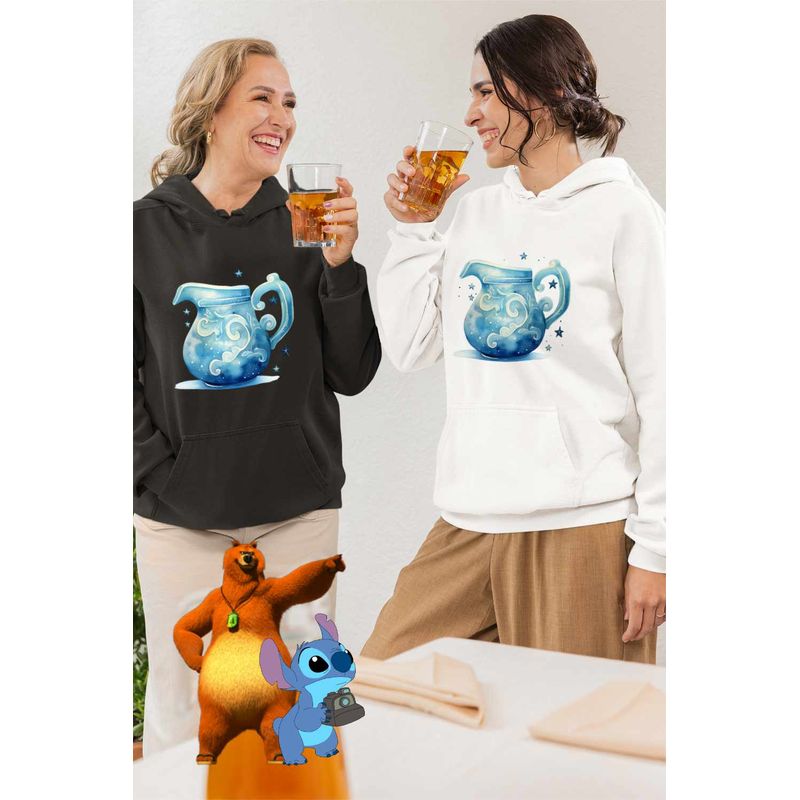 Fashion, accesorii si bijuterii - Femei - Imbracaminte femei - Hanorace femei - Hanorac Femei Varsator Baby Zodiac Horoscop Aquarius Astrologie, alb, marime L - Infinity.ro