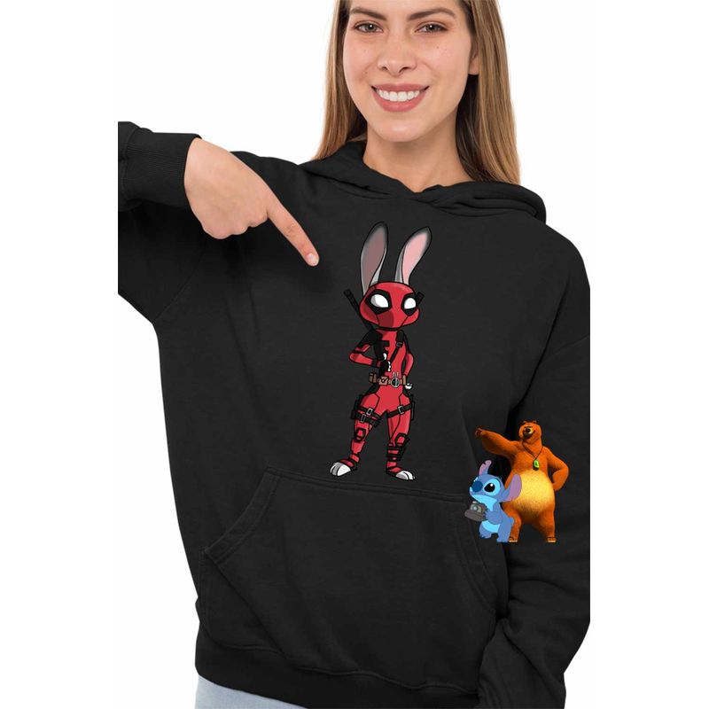 Fashion, accesorii si bijuterii - Femei - Imbracaminte femei - Hanorace femei - Hanorac Femei Zootopia Judy Deadpool, negru, marime XL - Infinity.ro