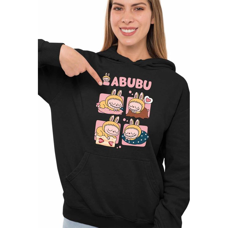 Fashion, accesorii si bijuterii - Femei - Imbracaminte femei - Hanorace femei - Hanorac Femei Labubu Baby Sleep Somn Usor Bebelus, negru, marime 3XL - Infinity.ro