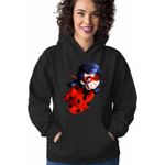 Fashion, accesorii si bijuterii - Femei - Imbracaminte femei - Hanorace femei - Hanorac Femei Miraculos Buburuza Marinette Ladybug Miraculous, negru, marime M - Infinity.ro