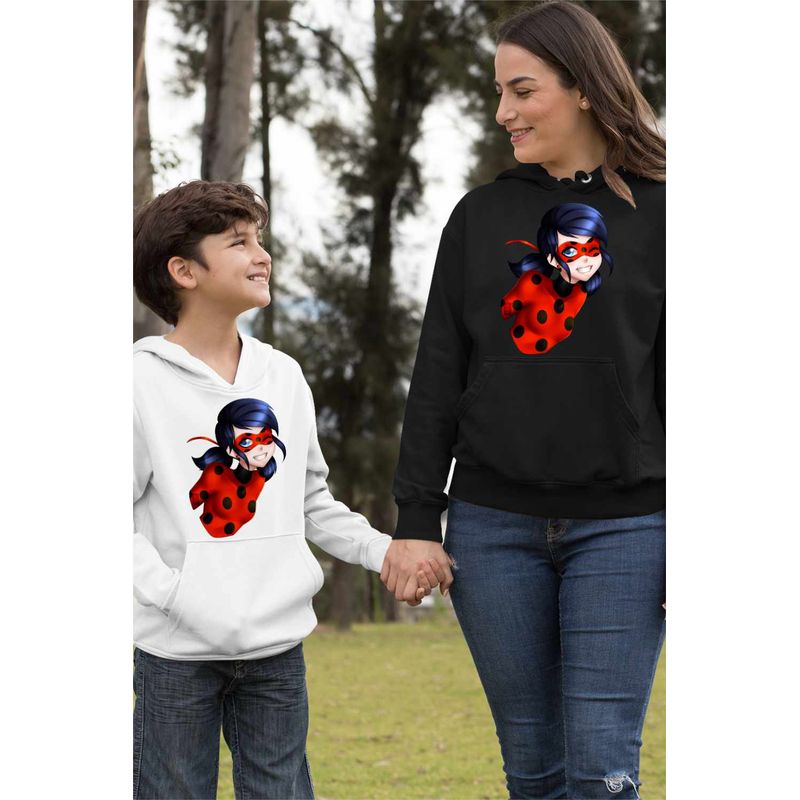 Fashion, accesorii si bijuterii - Femei - Imbracaminte femei - Hanorace femei - Hanorac Femei Miraculos Buburuza Marinette Ladybug Miraculous, negru, marime M - Infinity.ro