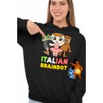 Fashion, accesorii si bijuterii - Femei - Imbracaminte femei - Hanorace femei - Hanorac Femei Italian Ballerina Tung Boneca Brainrot Brain Rot, negru, marime 2XL - Infinity.ro