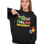 Fashion, accesorii si bijuterii - Femei - Imbracaminte femei - Hanorace femei - Hanorac Femei Italian Bombardilo Crocodilo Brain Rot Brainrot, negru, marime M - Infinity.ro