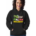 Fashion, accesorii si bijuterii - Femei - Imbracaminte femei - Hanorace femei - Hanorac Femei Italian Bombardilo Crocodilo Brain Rot Brainrot, negru, marime M - Infinity.ro