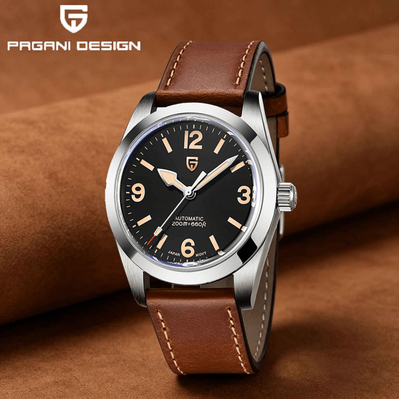 Fashion, accesorii si bijuterii - Barbati - Bijuterii barbati - Ceasuri barbati - Ceas Automatic PAGANI DESIGN PD-1751 Black, Miyota 8215, Safir, Piele, 200M, 36mm - Infinity.ro