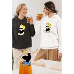 Fashion, accesorii si bijuterii - Femei - Imbracaminte femei - Hanorace femei - Hanorac Femei Johnny Bravo Bebelus Blond Ochelari, alb, marime 2XL - Infinity.ro
