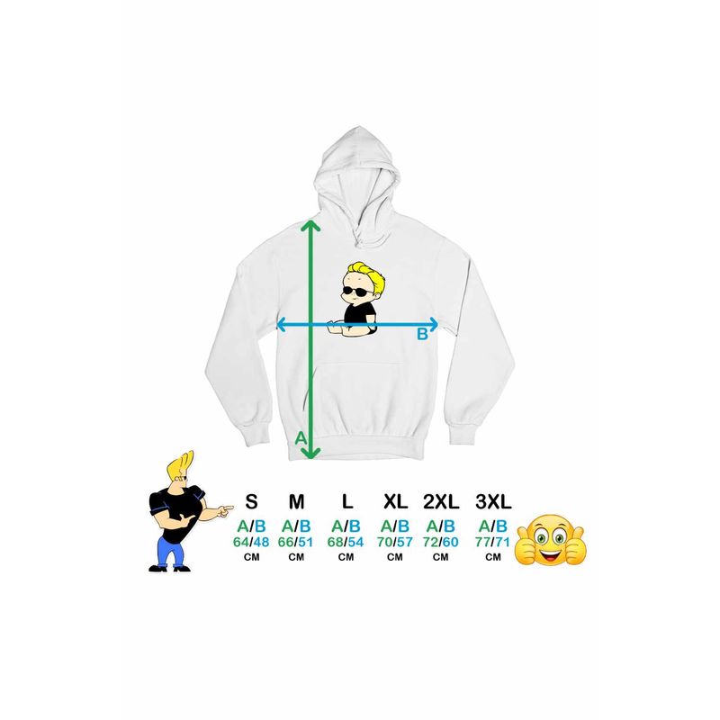 Fashion, accesorii si bijuterii - Femei - Imbracaminte femei - Hanorace femei - Hanorac Femei Johnny Bravo Bebelus Blond Ochelari, alb, marime 2XL - Infinity.ro