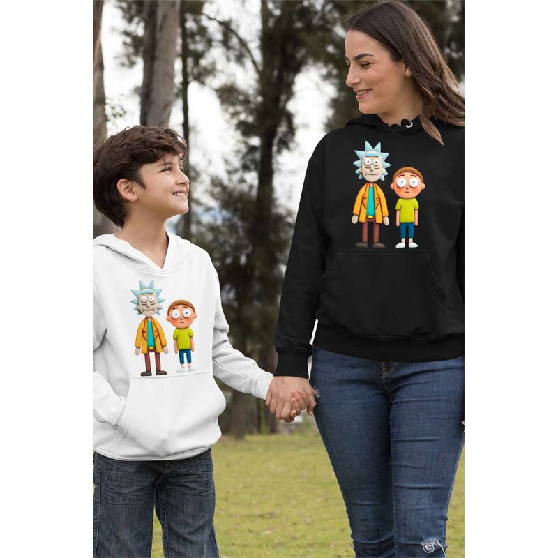 Fashion, accesorii si bijuterii - Femei - Imbracaminte femei - Hanorace femei - Hanorac Femei Rick and Morty Desene Animate, negru, marime 2XL - Infinity.ro