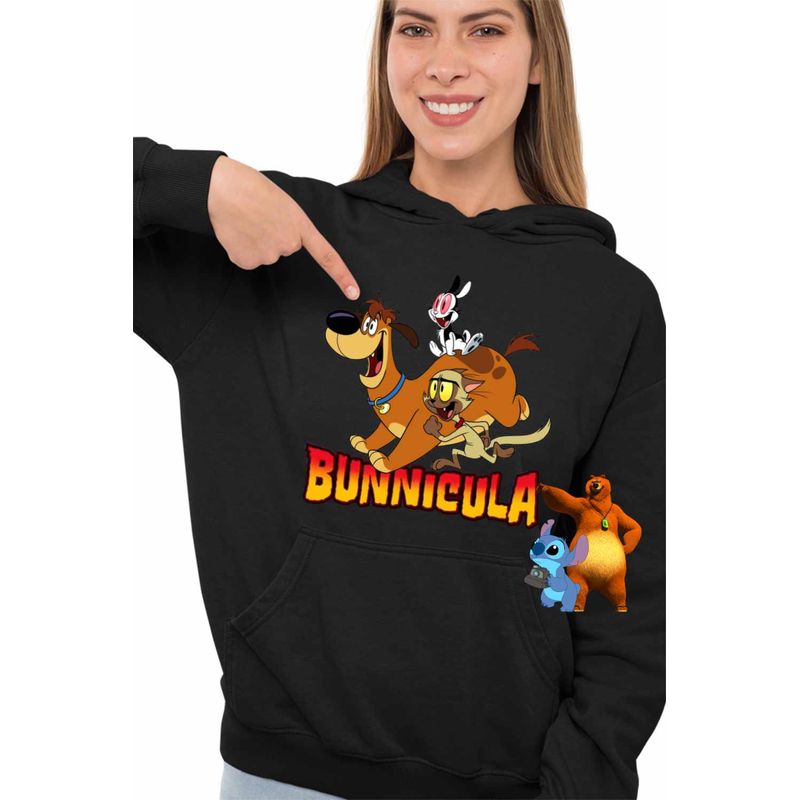 Fashion, accesorii si bijuterii - Femei - Imbracaminte femei - Hanorace femei - Hanorac Femei Bunnicula Draculas Vampirul Iepuras, negru, marime M - Infinity.ro