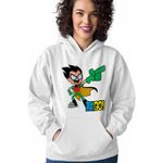 Fashion, accesorii si bijuterii - Femei - Imbracaminte femei - Hanorace femei - Hanorac Femei Robin Haideti Tineri Titani, alb, marime XL - Infinity.ro