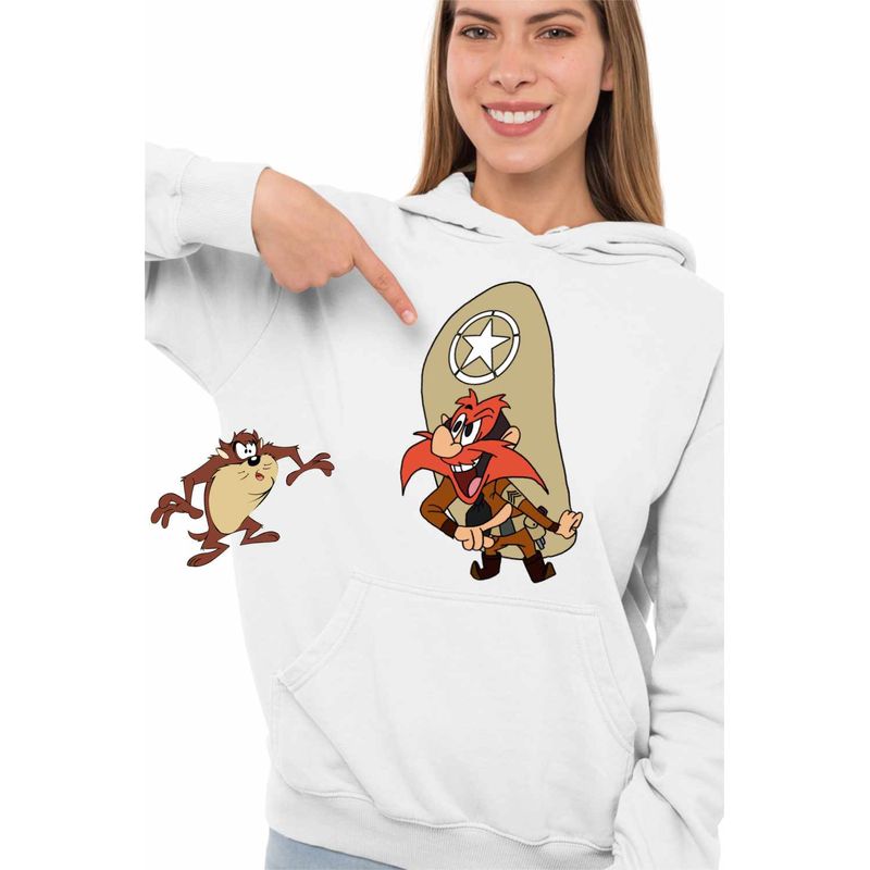 Fashion, accesorii si bijuterii - Femei - Imbracaminte femei - Hanorace femei - Hanorac Femei Yosemite Sam Serif Looney Tunes, alb, marime 3XL - Infinity.ro