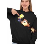 Fashion, accesorii si bijuterii - Femei - Imbracaminte femei - Hanorace femei - Hanorac Femei Taz Tweety Diavol Chibi Bebelusi, negru, marime M - Infinity.ro