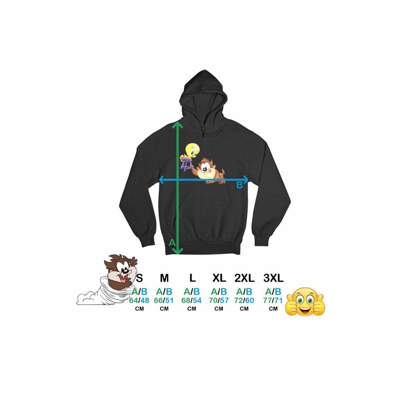 Fashion, accesorii si bijuterii - Femei - Imbracaminte femei - Hanorace femei - Hanorac Femei Taz Tweety Diavol Chibi Bebelusi, negru, marime M - Infinity.ro