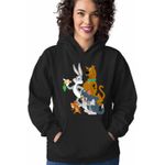 Fashion, accesorii si bijuterii - Femei - Imbracaminte femei - Hanorace femei - Hanorac Femei Tom Jeryy Scooby Doo Bugs Bunny, negru, marime L - Infinity.ro