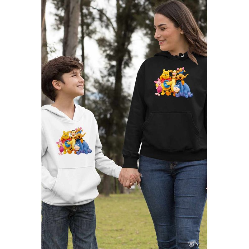 Fashion, accesorii si bijuterii - Femei - Imbracaminte femei - Hanorace femei - Hanorac Femei Ursuletul Winnie the Pooh Familie Puh, negru, marime 3XL - Infinity.ro