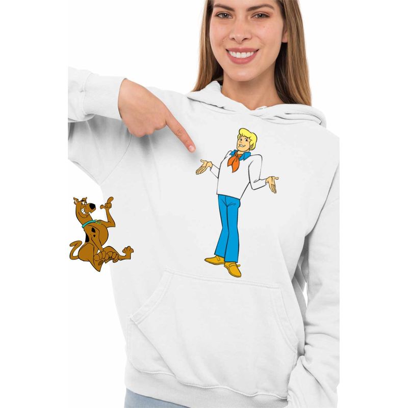 Fashion, accesorii si bijuterii - Femei - Imbracaminte femei - Hanorace femei - Hanorac Femei Scooby Doo Fred Jones, alb, marime XL - Infinity.ro