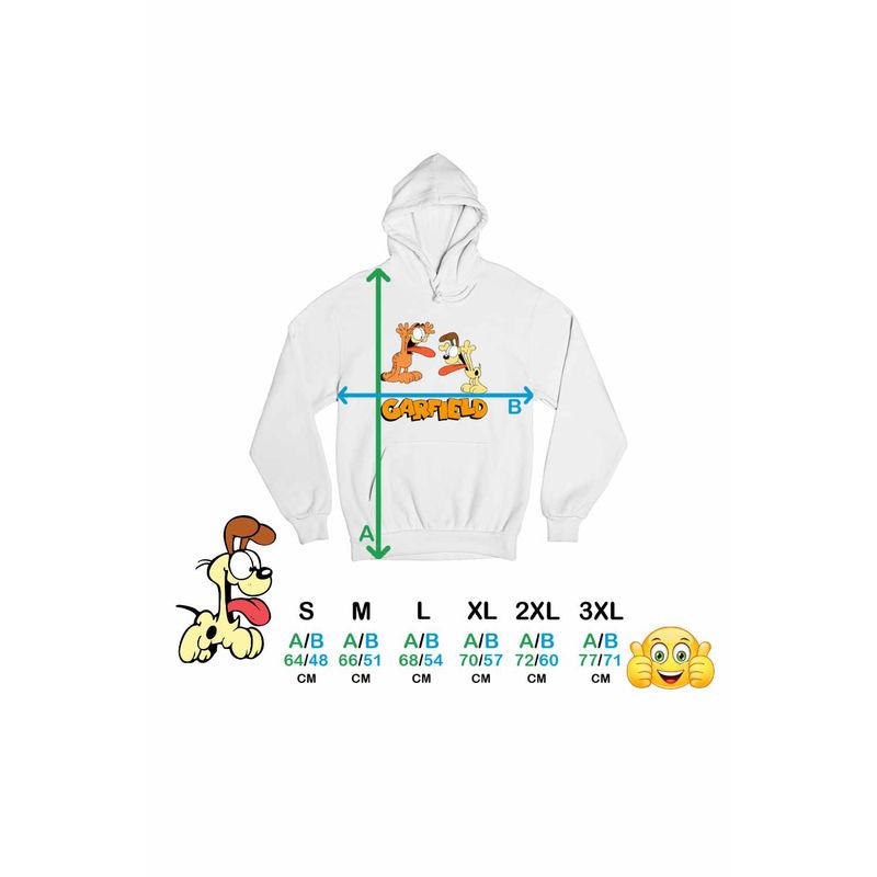 Fashion, accesorii si bijuterii - Femei - Imbracaminte femei - Hanorace femei - Hanorac Femei Garfield Odie Limba Pisica Catel Desene, alb, marime L - Infinity.ro