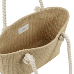 Fashion, accesorii si bijuterii - Femei - Accesorii femei - Genti si rucsacuri femei - Geanta de Plaja din Paie Impletita, Model Casual, Crem, 40x30x15 cm - Infinity.ro