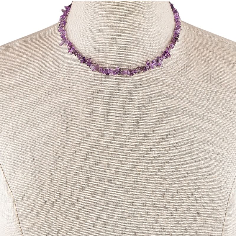 Fashion, accesorii si bijuterii - Femei - Bijuterii femei - Coliere femei - Colier realizat din fragmente minerale, prindere din otel inoxidabil, Ametist - Infinity.ro