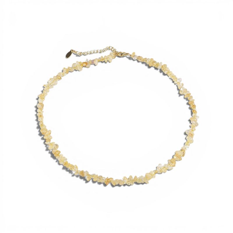 Fashion, accesorii si bijuterii - Femei - Bijuterii femei - Coliere femei - Colier realizat din fragmente minerale, prindere din otel inoxidabil, Topaz - Infinity.ro