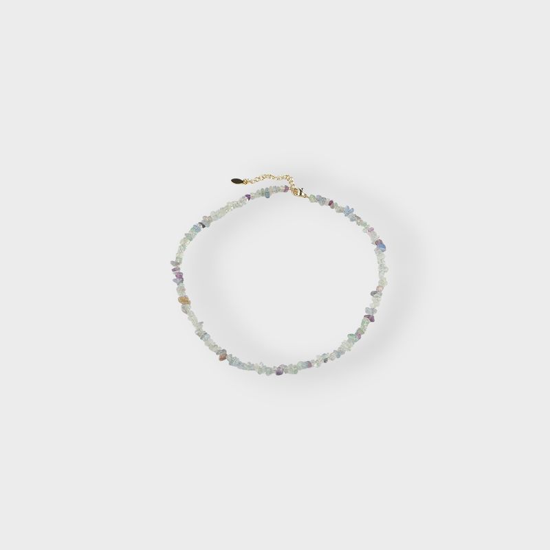 Fashion, accesorii si bijuterii - Femei - Bijuterii femei - Coliere femei - Colier realizat din fragmente minerale, prindere din otel inoxidabil, Fluorit - Infinity.ro