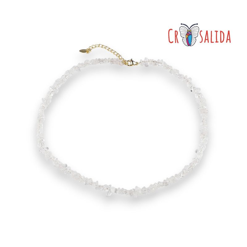 Fashion, accesorii si bijuterii - Femei - Bijuterii femei - Coliere femei - Colier realizat din fragmente minerale, prindere din otel inoxidabil, Cristal - Infinity.ro