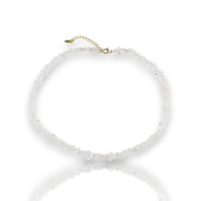 Fashion, accesorii si bijuterii - Femei - Bijuterii femei - Coliere femei - Colier realizat din fragmente minerale, prindere din otel inoxidabil, Cristal - Infinity.ro