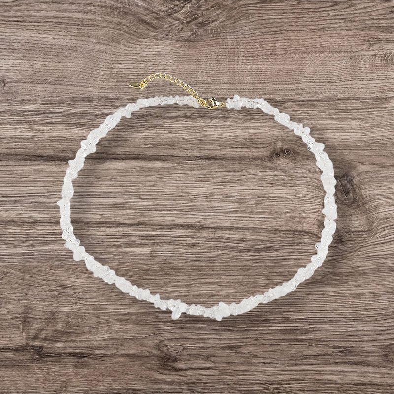 Fashion, accesorii si bijuterii - Femei - Bijuterii femei - Coliere femei - Colier realizat din fragmente minerale, prindere din otel inoxidabil, Cristal - Infinity.ro