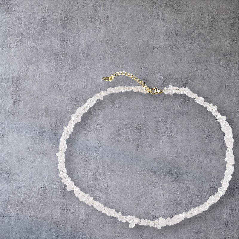 Fashion, accesorii si bijuterii - Femei - Bijuterii femei - Coliere femei - Colier realizat din fragmente minerale, prindere din otel inoxidabil, Cristal - Infinity.ro