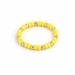 Fashion, accesorii si bijuterii - Femei - Bijuterii femei - Coliere femei - Inel flexibil din margele Crisalida, marime universala, Galben - Infinity.ro